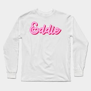 Eddie name pink heart Long Sleeve T-Shirt